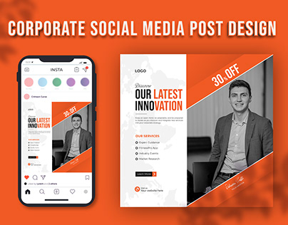 Corporate social media post design template