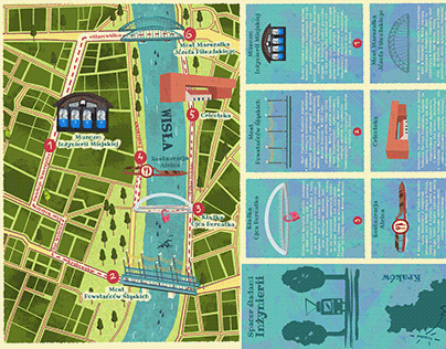 Projekt mapy turystycznej fragmentu Krakowa