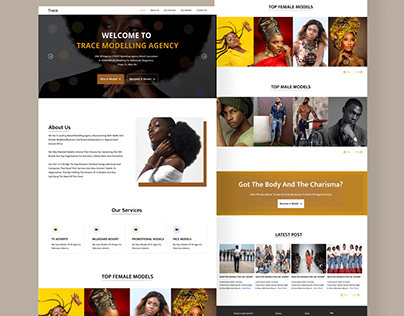 Modelling Agency Landing page