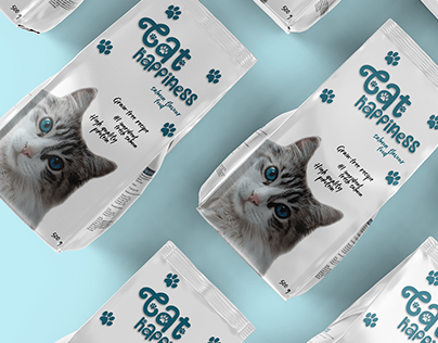 Cat Hapiness // Cat food Packaging Mockup