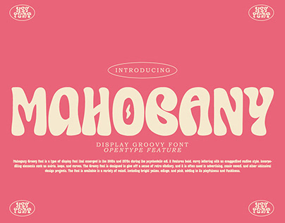 MAHOGANY - GROOVY FONT + FREE MASCOT LOGO