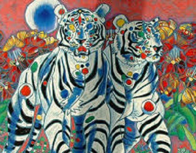 Jiang, Cats, Limited-Edition Screen Prints on Canvas