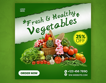 Fresh & Healthy Vegetable Poster Template