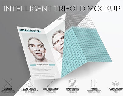 Free Intelligent TriFold Mockup
