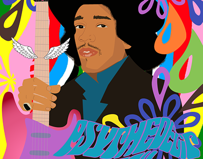Music Genre Poster (Jimi Hendrix Illustration)