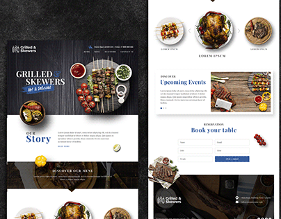 Grilled Skewers Restaurant Web Site Landing Page