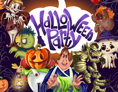 Halloween monster party. Characters design.