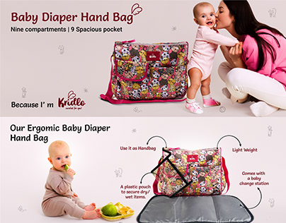 Baby Diaper Bag A+ Content Creatives - Branding Kridlo