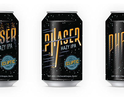 ECLIPTIC BREWING: PHASER HAZY IPA CAN DESIGN
