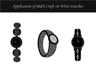 Application of Bidri Craft on Wrist Watches