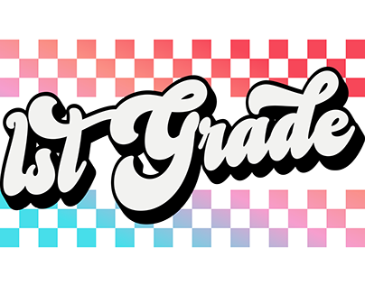 Retro Gradient Checkered School Grade