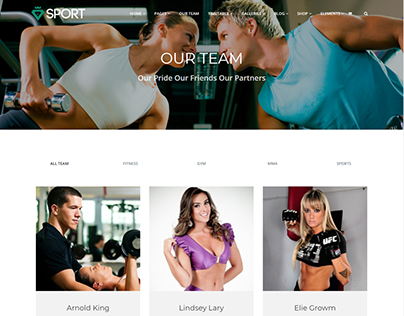 Team Page - Sport WordPress Theme