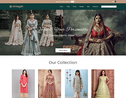 Webiste UI Design for Women Traditional Clothing Brand