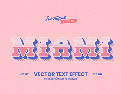 Miami Vintage Text Effect Style for illustrator
