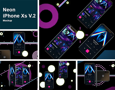 Neon iPhone Xs V.2 Mockup