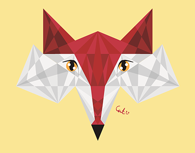 Low poly red fox