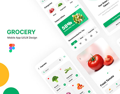 Grocery Shopping Mobile App UI/UX Design