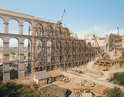 Roman aqueduct construction (Segovia) 2nd century C.E.