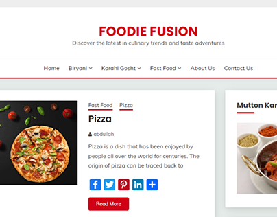 Food Blog Website
