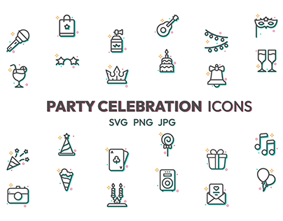 Party celebration icons, icon design, free download