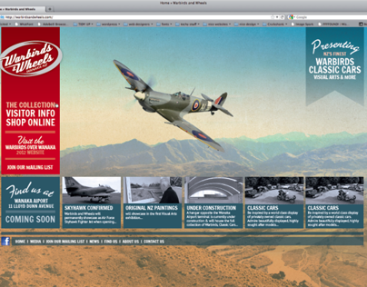 Warbirds and Wheels Museum website and mobile sites