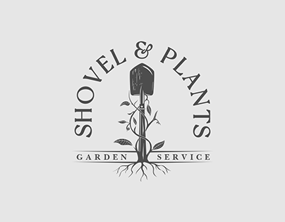 Shovel & plants logo