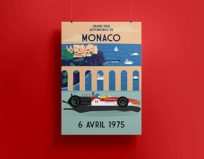 F1 Monoco 70's Poster