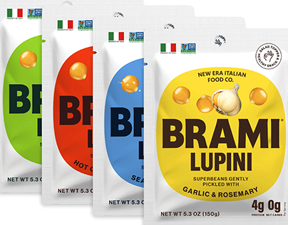Illustration For Brami Lupini Bean Packaging