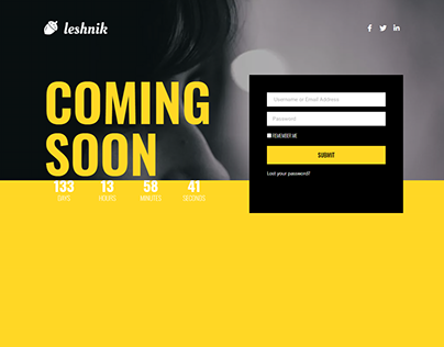 Coming soon page design