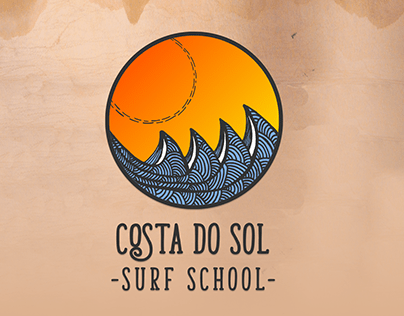 Logo design for Costa do Sol Surf School in Brazil