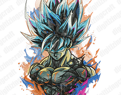 Goku Ultra Instinct Embroidery Design
