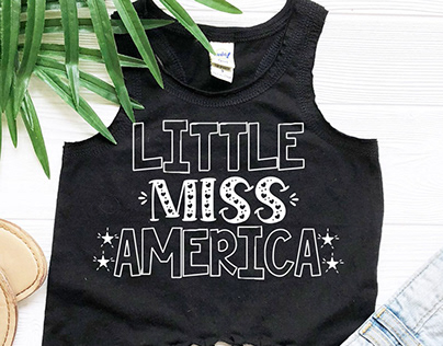 "Little Miss America" SVG PNG DXF & EPS Design Files