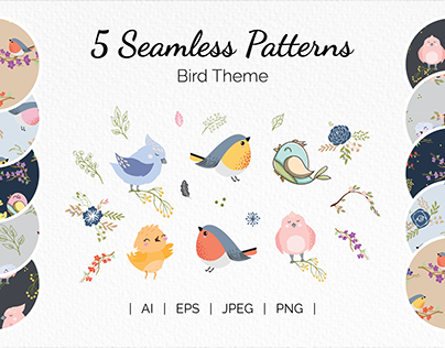Seamless Patterns: (Bird Theme)