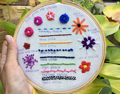 Embroidery: sample stitches