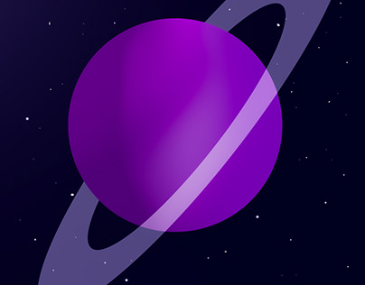 Purple ring planet illustration