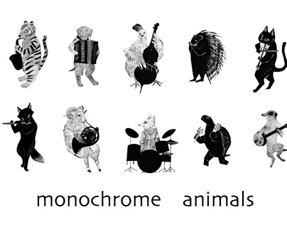 monochrome animals