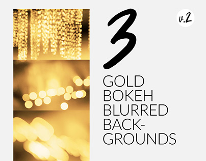 3 Gold Bokeh Blurred Backgrounds Collection​​​​​​​ v2