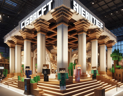 Minecraft exhibition booth/store design ai generated