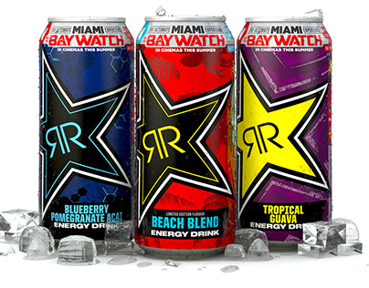Rockstar Energy Drink x Baywatch Movie On Pack Promo