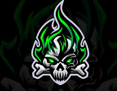 Firing Green skull Logo Brand