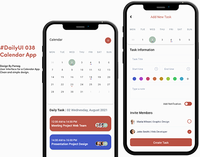 #DailyUI 038 Calendar App