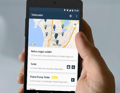 Toilocator App Screens - Android & iOS App