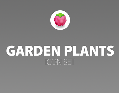 Garden plants icon set