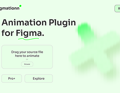 Landing page UI design for a figma plugin- Figmationn