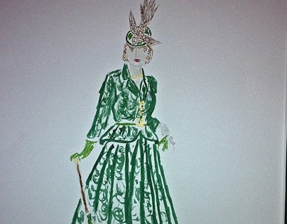 Costume Drawing for 'The Women' by Clare Boothe Luce