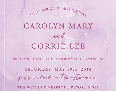 Invitation : Carolyn and Corrie