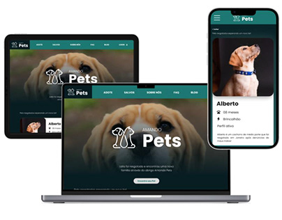 Project thumbnail - Amando Pets - Website de adoção