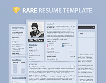 Free PSD Resume Template 2018, 4 in 1 Styles