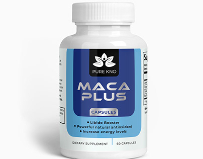 Maca plus supplement label design