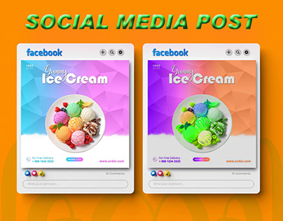 Delicious Ice-cream Social Media Post Design